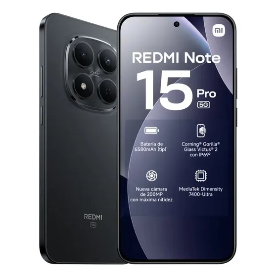 Xiaomi Redmi Note 15 Pro 5g 512gb 8gb Ram Cámara 200mpx - Black