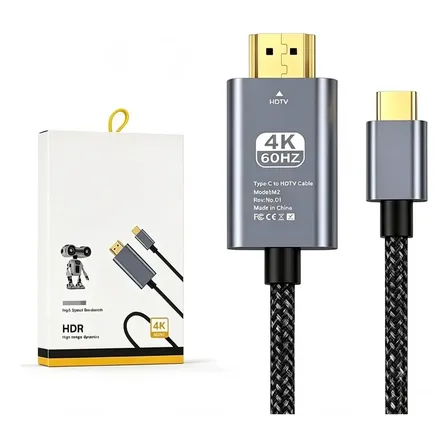 Cable Adaptador Usb-c A Hdmi 2m Trenzado 4k 60hz Gris