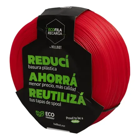 Filamento Hellbot Ecofila Recarga Pla 1,75mm 1kg V2 Color Rubi Traslucido