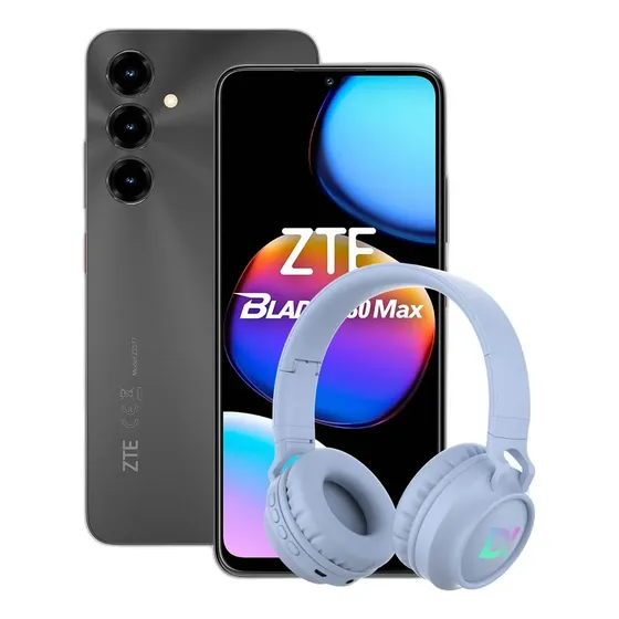Combo Zte V80 Max 4+256gb Negro + Auriculares Vincha Bt