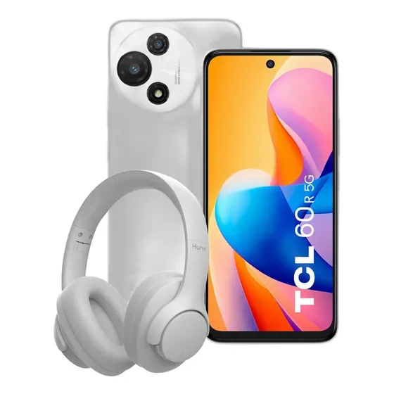 Combo Tcl 60 R 5g 4+128gb White + Auriculares Hune Bt