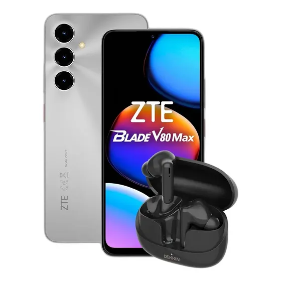 Combo Zte V80 Max 4+256gb Silver + Auriculares Dekkin 032
