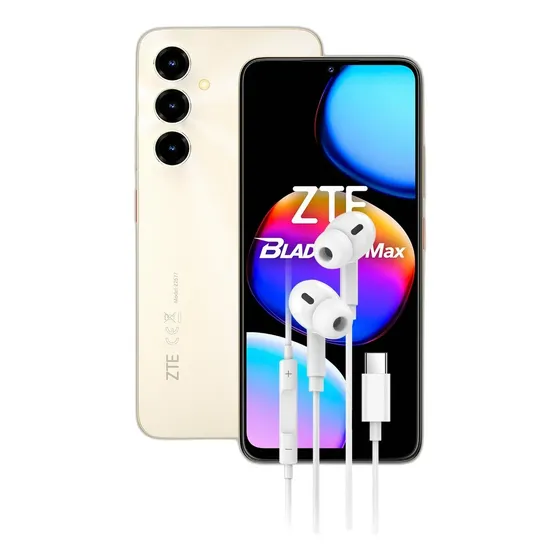Kit Zte V80 Max 4+256gb Dorado + Auriculares Dekkin