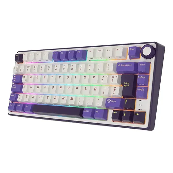 Teclado Mecánico Rkr75 75% Rgb Volume Control Pc Y Ps5 Teclado Blackberry / Brown Switch Idioma Español España