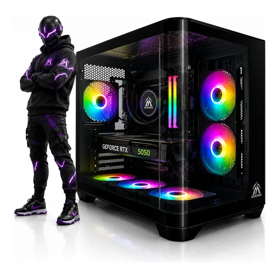 Pc Armada Gamer Ryzen 5 5500 16gb 480gb Rgb Fan Wifi
