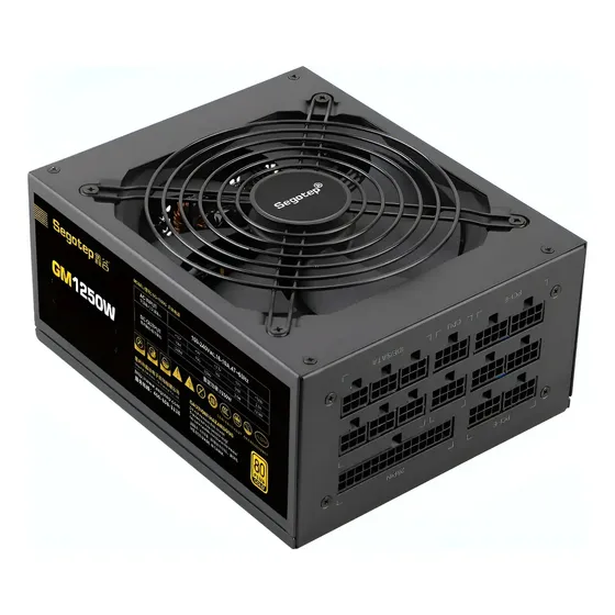 Fuente Segotep Gm 1250w Certificada 80 Plus Oro Full Modular Negro