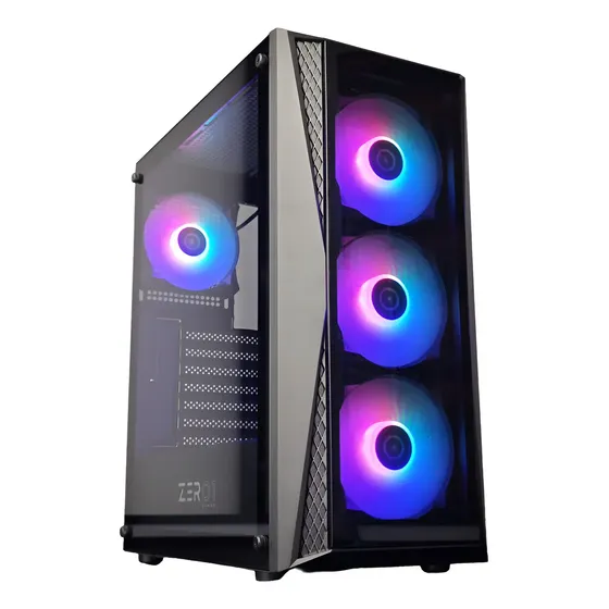 Gabinete Torre Media Gamer Zer01 Orion 4x Fan ARGB USB 3.0 Vidrio Templado Negro