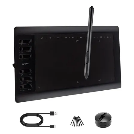 Tableta Gráfica Gadnic TBG123 10 x 6" Con 16384 Niveles De Presión + 22 Accesos Directos
