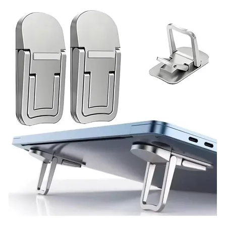 Soporte Plegable Regulable Para Notebook X2 Plateado