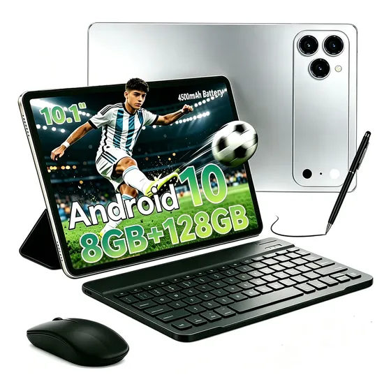 Tablet With Android 10 10.1 Pulgadas 16g Ram+512g Rom Silver