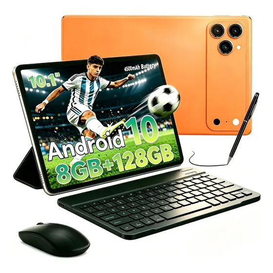 Tablet Con Teclado Android 10 10.1  16g Ram +512g Rom Orange