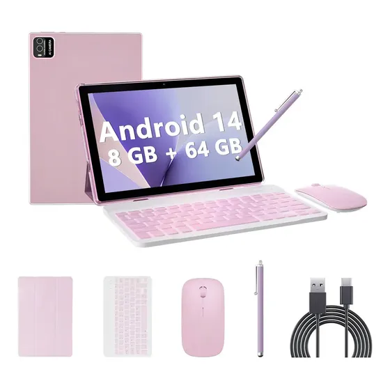 Tablet Iweggo con Android 14, 10 Pulgadas, 8 GB RAM y 64 GB de Almacenamiento
