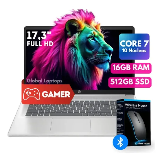 Hp Pavilion Intel Core 7 16gb Ram 512gb Ssd FHD 1920 px X 1080 px Intel Graphics Incluye Windows Instalado Laptop 17-cn4047nr Con Regalo