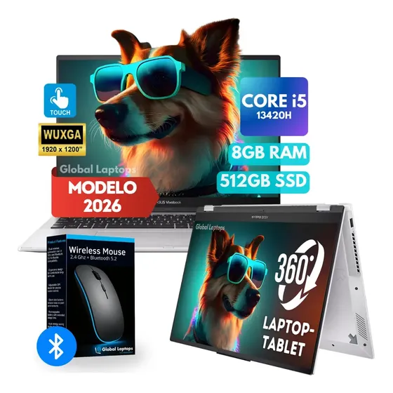 Asus Vivobook Core I5 8gb Ram 512gb Ssd Pantalla Táctil 16 Wuxga 1920 Px X 1200 Px Incluye Windows Instalado Intel Iris Xe Graphics Laptop Gamer Tp3604va Con Regalo