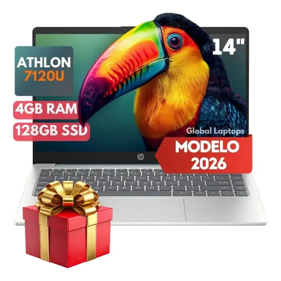 HP Azul Athlon 7120u 128 GB Ssd 4 GB Ram Pantalla 14 HD Amd Radeon Graphics Incluye Windows Instalado Laptop Em0002 Con regalo