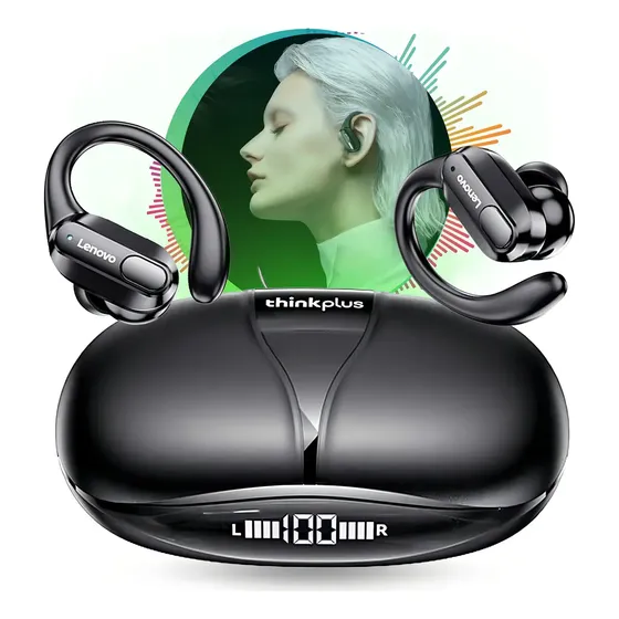 Auriculares inalámbricos Lenovo ThinkPlus XT80 negro con luz azul LED
