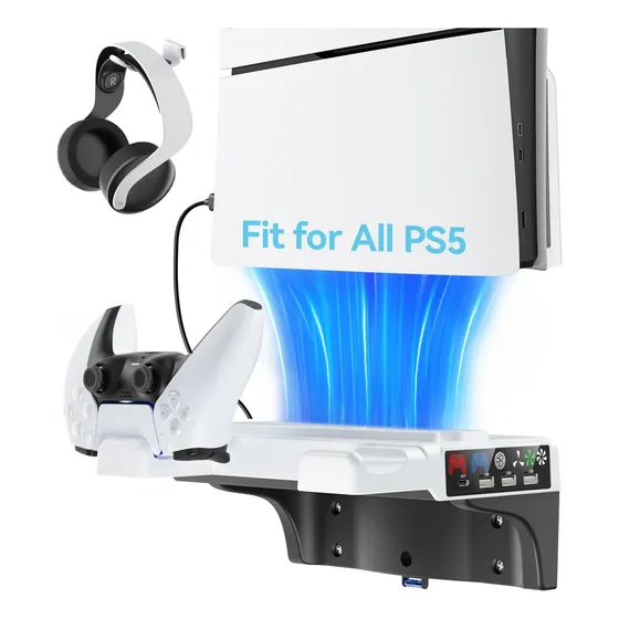 Soporte Pared Cooler Cargador Para Ps5 Slim Pro