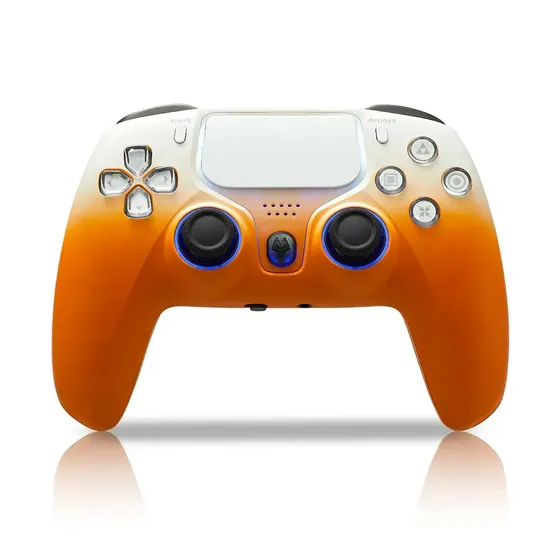 Nbcp inalámbrico para PS4/PS3/PC/iOS/Android, giroscopio de 6 ejes, doble vibración, batería de 1200mAh, efecto Hall gatillos, tacto, turbo, color naranja.