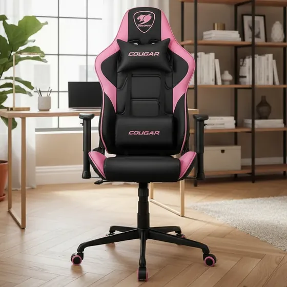 Silla Gamer Cougar Armor Elite Eva Rose 120kg Rosa Cuero Sintético