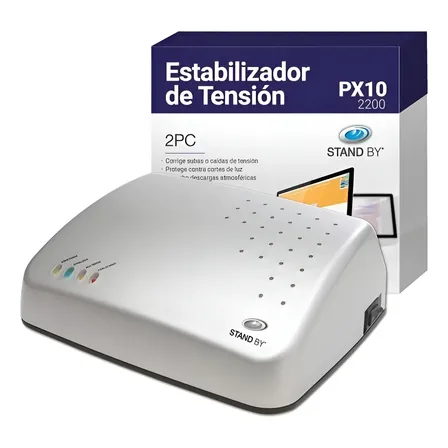 Estabilizador Tension Px10 2pc 2200 4 Tomas Stand By