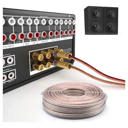 Cable Para Parlantes 22 Awg Transparente 30 M Audio