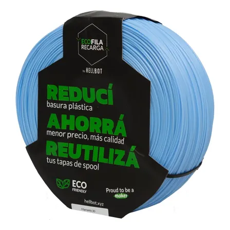 Filamento Hellbot Ecofila Recarga Pla 1,75mm 1kg V2 Color Indigo Pastel