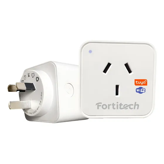 Enchufe Wifi Au Tuya De 16a Con Medidor De Consumo Fortitech Blanco