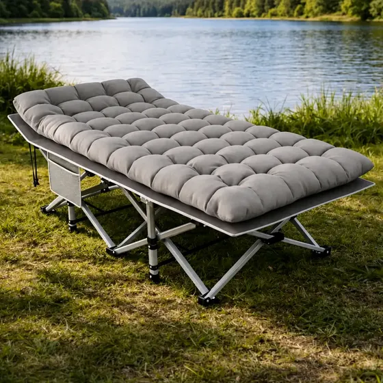 Cama De Camping Plegable Mtl Catre Portátil Reforzado
