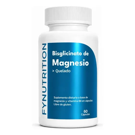 Bisglicinato de Magnesio Quelado Fynutrition 1000mg con Vitamina B6 | Alta Absorción | Ayuda a la Relajación Muscular y al Mejor Descanso | Glicinato de Magnesio