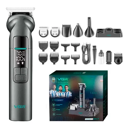 Combo Grooming Kit Trimmer 14 En 1 V-096 Vgr Gris Oscuro