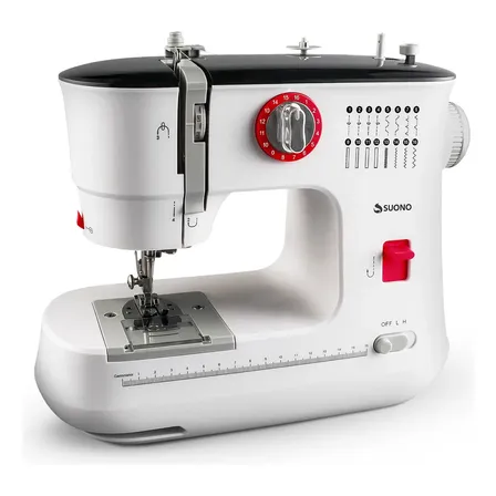 Maquina De Coser 16 Puntos Puntadas Suono Portátil Con Pedal Accesorios Color Blanco