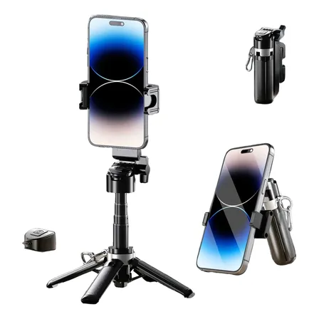 Palo Selfie Mini Lente Gran Angular 0.45x Luz Led