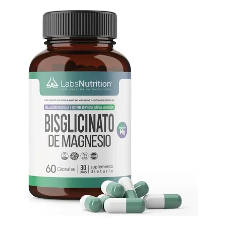 Bisglicinato de Magnesio Labs Nutrition Minerales En Cápsula Sin Sabor X 500mg De 60 Un