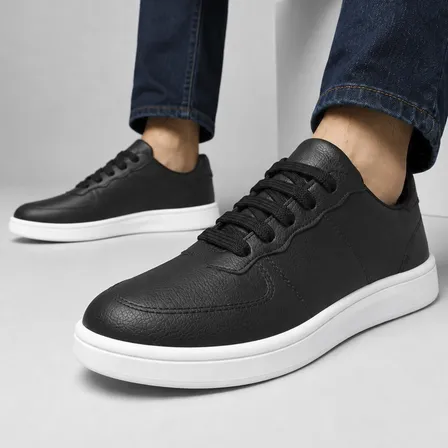 Zapatillas Urbanas Hombre Mujer Livianas Cordon Vestir Moda Negro Liso 41 Ar