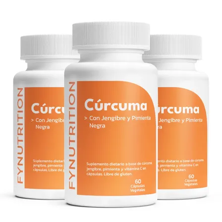 Cúrcuma + Jengibre + Pimienta Negra - Fynutrition - Vegan - Pack 3 meses