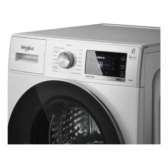Lavarropas Whirlpool 9,5kg - 1400 Rpm. Blanco Inverter