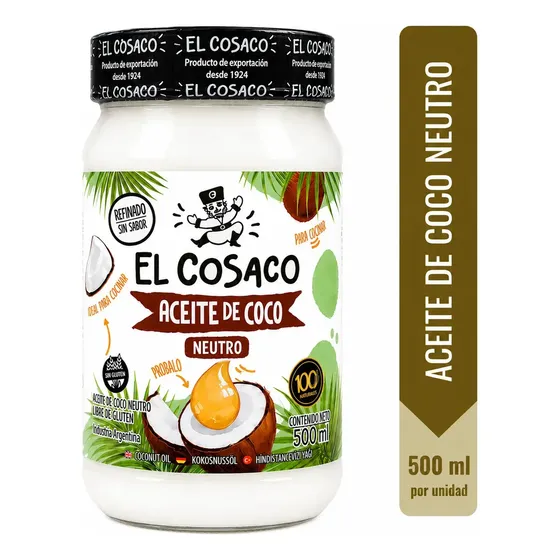 Aceite De Coco Neutro El Cosaco X 500 Ml