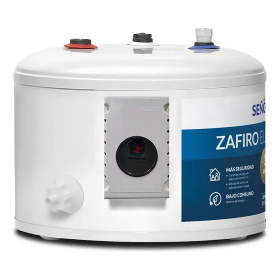 Termotanque Eléctrico Señorial Teszp-20 Zafiro Bajo consumo Color Blanco 20 litros