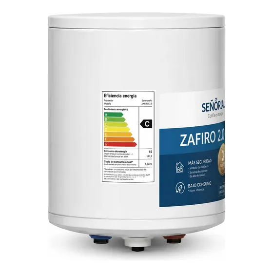 Termotanque Eléctrico Señorial Zafiro 2.0 30lts Conexión Inf