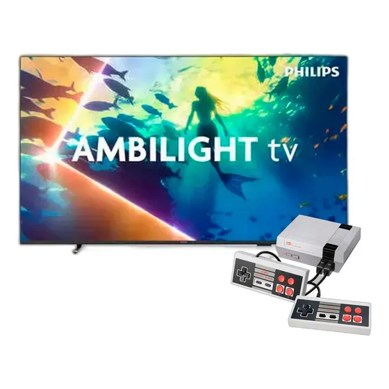 Combo Smart Tv Philips 65  4k Led Ambilight + Consola Retro