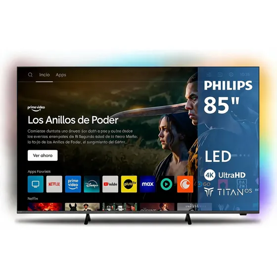 Smart Tv Philips 4k 85 Titan Os Con Ambilight