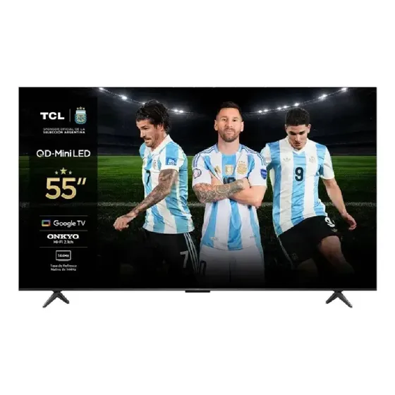 Smart TV TCL 55 55C6K Mini LED QLED 4K UHD Google TV 144Hz Game Master Dolby Vision Atmos HDMI 2.1 Wi-Fi Bluetooth VESA PS5 55C6K