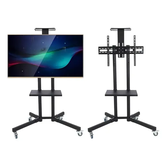 TouchScreen Stand De Tv con Ruedas Soporte de Piso 32 a 65 Ajustable Color Negro