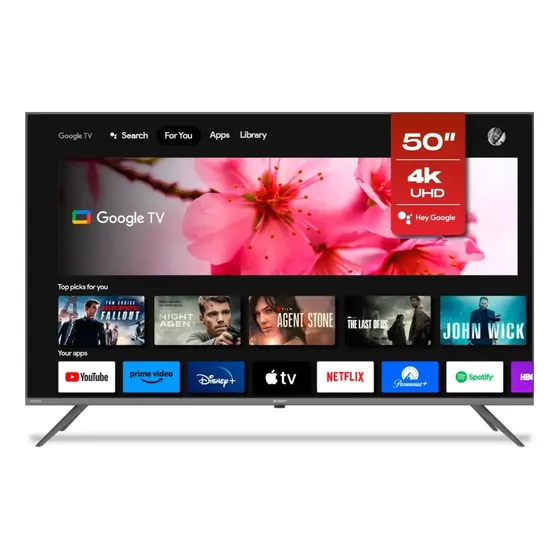 Smart Tv 50 Uhd 4k Sharp Google Tv 4t-c50fl6l Gtv Disney +