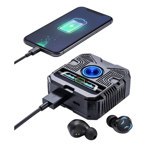 Auriculares Inalambricos Bluetooth Gamer Led Power Bank
