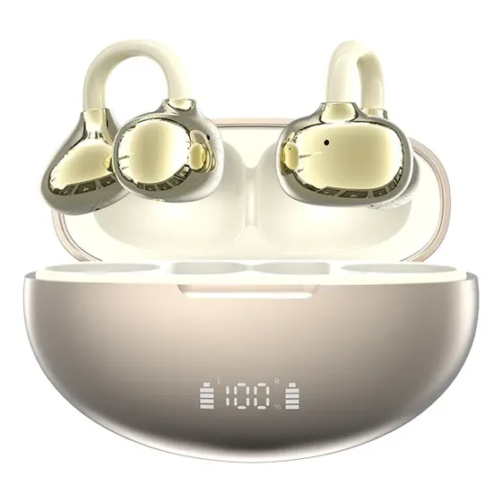 Auriculares Bluetooth Tws Estuche Led Micrófono Golden
