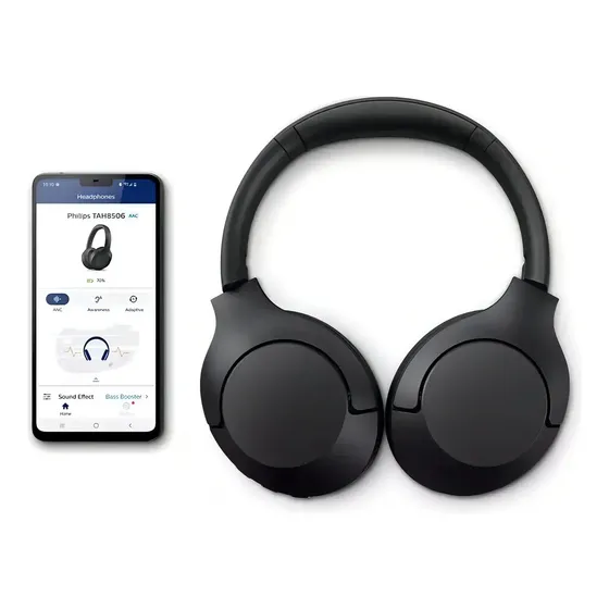 Auriculares Bluetooth TAH8506BK/00 Philips 60 Hs de Autonomía, Reducción De Ruido Pro, Controladores 40 mm, Control Tactil, Control desde la App, Funda Rígida, Negro