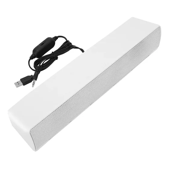 Barra De Sonido Blanca Y Blanca Con Entrada De 3,5 Mm, Músic