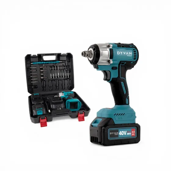 Llave De Impacto Inalámbrica Dyvan 40v Profesional + Maletín