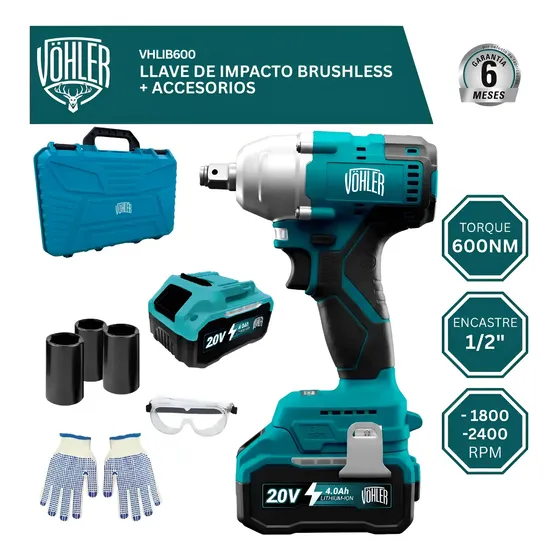 Llave De Impacto Inal Brushless 600nm 1/2 Vöhler + Acc